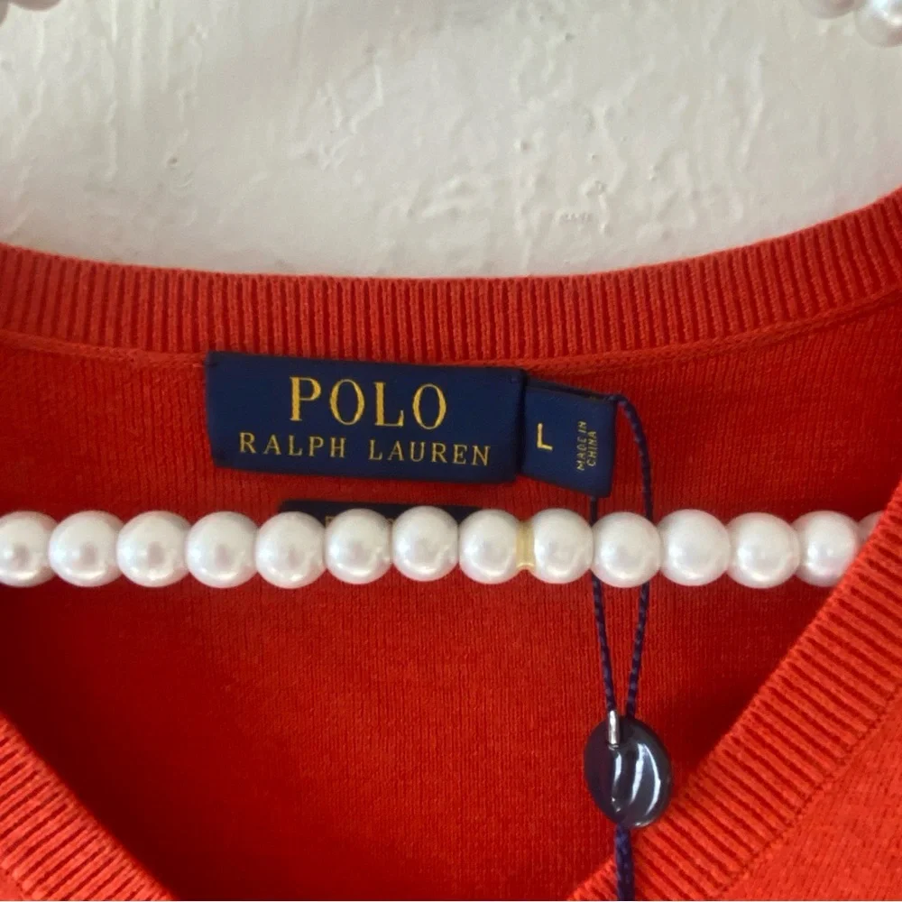 NWT Polo Ralph Lauren Cotton V-Neck Sweater